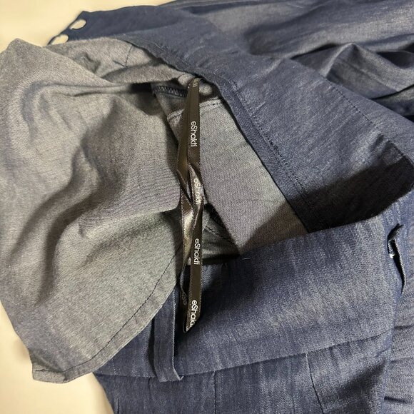 eShakti Cotton Denim Palazzo Pants - Picture 10 of 14